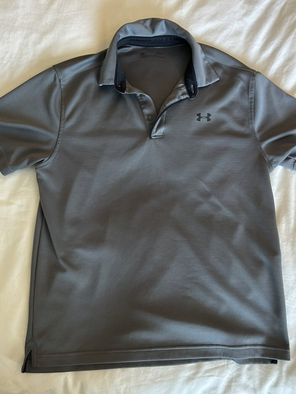 Under Armour Gray Polo Shirt. Size Large